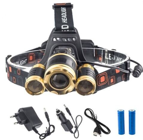 LANTERNA DE CAP CU ACUMULATOR 3XT6 LED CREE